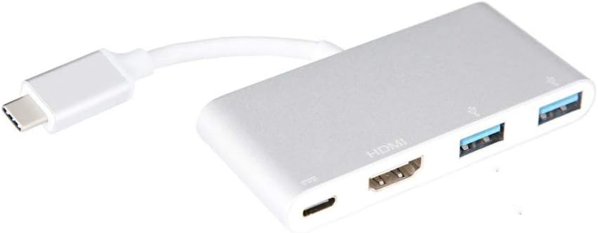 DDTAO USB-C to HDMI Adapter, USB 3.1 Type C to HDMI 4K Multiport AV Converter with 2 USB 3.0 Port and USB C Charging Port for Chromebook Pixel/MacBook for Dell for XPS13/ for Samsung for Galaxy s8/s8