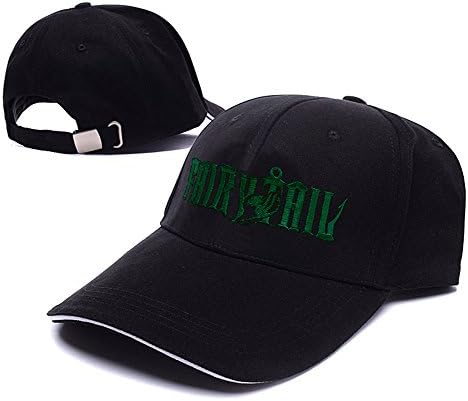 HEJIAXIN Fairy Tail Anime Logo Adjustable Baseball Caps Unisex Snapback Embroidery Hats- Black/Green