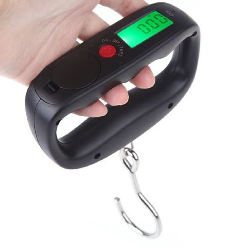 OFKPO Pocket Digital Scale Hanging Luggage Weight Electronic Hook Scale 50kg /10g Hanging Hook Scale Weight for Travel (Black)