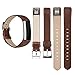 Tobfit Compatible with Fitbit Alta HR and Fitbit Alta Leather Bands Replacement Leather Watch Bands with Stainless Steel Buckle Compatible with Fitbit Alta HR and Alta (Chocolate Brown+Suede Grey)