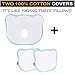 ZOSTRATI Baby Head Shaping Pillow - 2 Washable 100% Cotton Covers for Newborn Infant to Prevent Flat Head or Plagiocephaly Syndrome | Soft Memory Foam Flathead Cushion | 0-12months | White