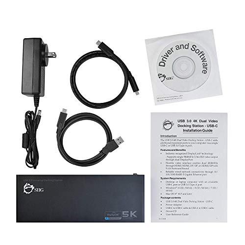 SIIG USB Type C 4K Dual Monitor Docking Station Dual 4K60HZ or