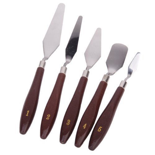 Nicedeal 5pcs Set Professional Steel Artist Oil Painting Palette Knife Spatula Paint ArtHome Deco and Wall Sticker