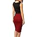 MAGIGAGA Women's Business Work Dress Color Block Fitted Shift Pencil Skirt