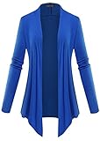 KAY SINN Womens Open Front Drape Hem Lightweight Cardigan 2X-Large Royal Blue