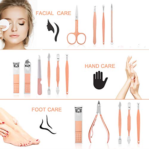 Manicure Set Professional,Ultra Sharp Sturdy Men Women Grooming kit, Stainless Steel Nail Clippers Set Manicure Pedicure… - Image 2