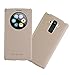 [Quick Window View] Smart view Protective Flip Cover Case Smart Sleep Wake Protection Rigid Shell Case for LG G Stylo / LG G4 Stylus (Gold)