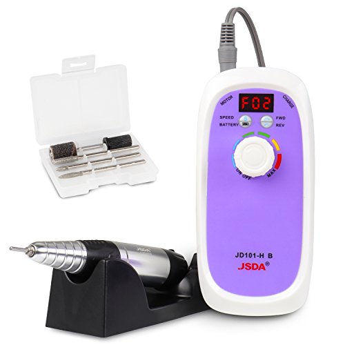 ECBASKET 35000RPM Electric Nail Drill Rechargeable Wireless Nail Drill Machine Portable E File Acrylic Gel Handpiece Bits Purple