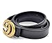 HG-products G-Style Girls Women Business Casual Belt Luxury Fashion[2.5CM] (Black/Copper Buckle, 095CM [Waist 26~29