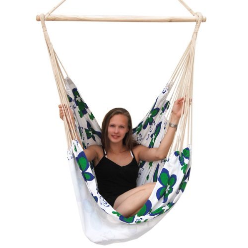 AMANKA XXL Hängesessel 185x130cm Hängestuhl 2 Personen Hängesitz bis 150 kg Baumwolle Hängematte inkl. 360° Swivel Hängeschau