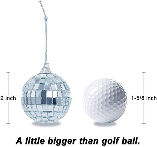 Disco/spiegelbal kerstballen - 2 inch - 24 stuks - Afbeelding 4