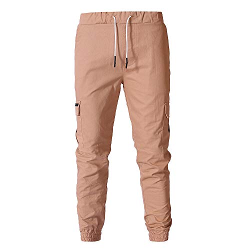 iYBUIA Men's Jogger Pants in Basic Solid Colors and Stretch Twill Fabric - Thumbnail 3
