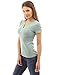 PattyBoutik Women Notch Neck Buttons Trim Top (Light Heather Green Small)