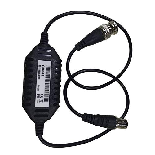 Coaxial Video Ground Loop Isolator, Black Built in TVS for Surge Protection CCTV Balun Ground Loop Isolator Coaxial BNC Male to Female for Audio Video BZX-GB001