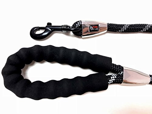 Primal Pet Gear - Rope Leash - 5ft long - Heavy Duty - 0.5" Thick - Metal Covers - Super Durable - Perfect for Medium, Large and Tough Small Dogs, Puppy -Training - Slip Leashes
