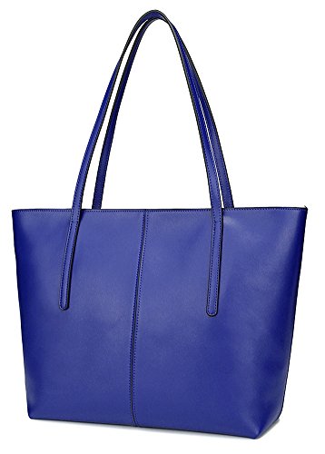 Ilishop Women's Brand New Fashion Handbag High-end Genuine Leather Shoulder Bags NB121-blue