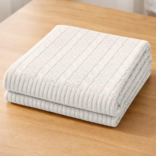 Manta para Bebê em Tricot 100% Algodão Macia, Respirável e Aconchegante Enxoval Luxo Recém-Nascido Menino Menina (Areia)