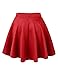MBJ WB211 Women's Basic Versatile Stretchy Flared Skater Skirt for Girl L RED