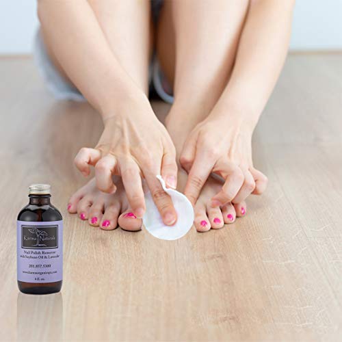 Karma Organic Natural nail polish remover Soybean Lavender Oil Based Formula non toxic vegan cruelty free moisturize and Nourish Nails 4 fl. oz. - Thumbnail 3
