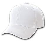 Plain Baseball Cap Blank Hat Solid Color Velcro Adjustable 13 Colors (White)