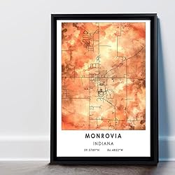 Mitchell Map Poster, Indiana Map Art Poster, Map