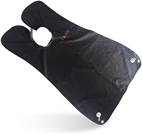 Calgee 100% Nylon Beard Bib - Beard Catcher for Shaving Beard Trimming Apron Beard Clippings Catcher - Great Shaving Gift - Black