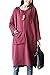 Mordenmiss Women's New Loose Long Top Cotton Dress With Front Big Pocket