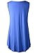 LARACE Women Solid Sleeveless Tunic for Leggings Swing Flare Tank Tops (1X, Blue)