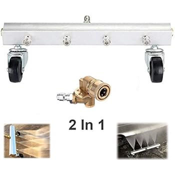 AgiiMan Undercarriage Cleaner for Pressure Washer - 16'' Water Broom Attachment, 2 in 1 Power Washer Wand with 180 Degree Quick Connecting Pivoting Coupler,Surface Cleaning Kit