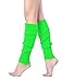 v28 Women Winter 80s Eighty's Warm Leg Warmers Knitted Long Socks, 2(Green+Rose)