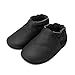 YALION Baby Boys Girls Shoes Crawling Slipper Toddler Infant Soft Leather First Walking Moccs(Black,12-18 Months)