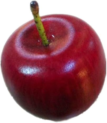 Pack of 20 Artificial Middle Size Fake Red Green Apple Fruit Props for Home Kitchen Decoration Teaching Photography Display (Red)