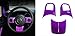 Opall Full Set Interior Decoration Trim Kit Steering Wheel & Center Console Air Outlet Trim, Door Handle Cover Inner for Jeep Wrangler JK JKU 2011-2018 2 Door& 4Door(Purple 12PCS)