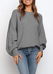 Mafulus Women's Oversized Crewneck Sweater Batwing