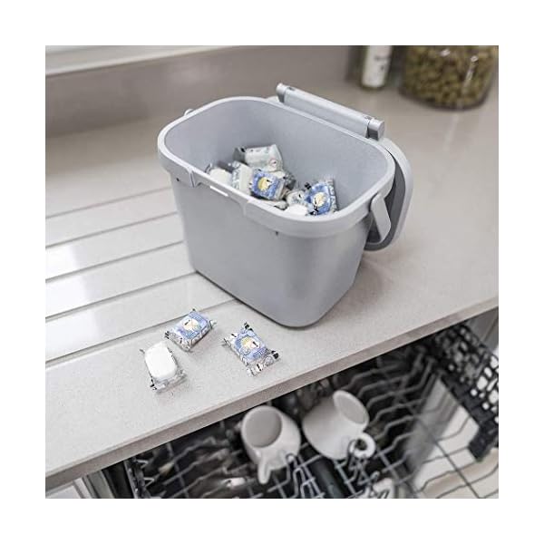 Addis 518384 Eco 100% Plastic Everyday Kitchen Food Waste Compost Caddy Bin, 4.5 Litre, Recycled Light Grey