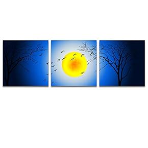 for Living Room Bedroom Home Artwork Charming Moonlit...