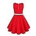 Girls 50s Vintage Swing Rockabilly Retro Sleeveless Party Dress for Occasion Red