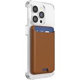 PopSockets Softgoods Phone Wallet and Adapter Ring for MagSafe, Phone Card Holder, Wireless Charging Compatible, Wallet Compatible with MagSafe&reg; - Cognac