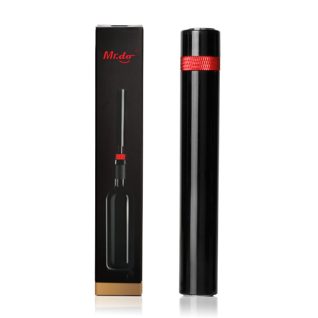 Mr.do Air Pump Corkscrew Wine Bottle Opener Air Pressure Cork Screw Remover Portable Red