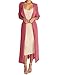 Begonia.K Women's Long Sleeve Chiffon Lightweight Maxi Sheer Duster Cardigan, Melon Red, Medium