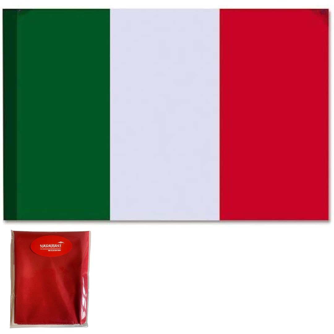 Italy Flag with Rod Loop 90 x 150 cm Made in Italy - 1 Italian Flag in Polyester Fabric - Tricolour Flag Green White Red (90 x 150 cm)