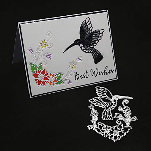 AkoMatial Cutting Dies,Bird Flower Design Embossing Cutting Dies Tool Stencil Template Mold Card Making Scrapbook Album Paper Card Craft,Metal