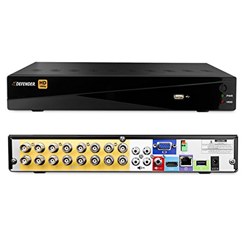 Defender HD 1080p 16 Channel 1TB DVR Security Surveillance System and 16 Long Range Night Vision HD Bullet Cameras with Mobile Viewing and Motion Detection Notifications