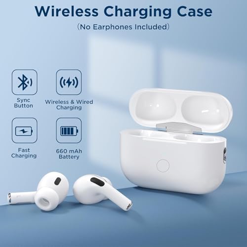 TERRIFI Wireless Charging Case for AirPods Pro 1 and 2 Gen, USB-C Port, Compatible with AirPod Pro 1st/2nd Gen, Replacement Charger Case, Type-C Port, Bluetooth Pairing Sync Button
