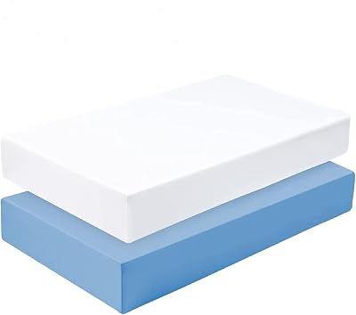 Dudu N Girlie Next2Me Fitted Sheets 51x85cm Jersey White Blue Pack 2