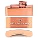 Copper Flask for Liquor for Men: 8oz Flask + Funnel + Pouch + Deluxe Gift Box Set. Copper Gifts for 7th Anniversary for Him. Men's Hip Flask. Engraved WellDeserved