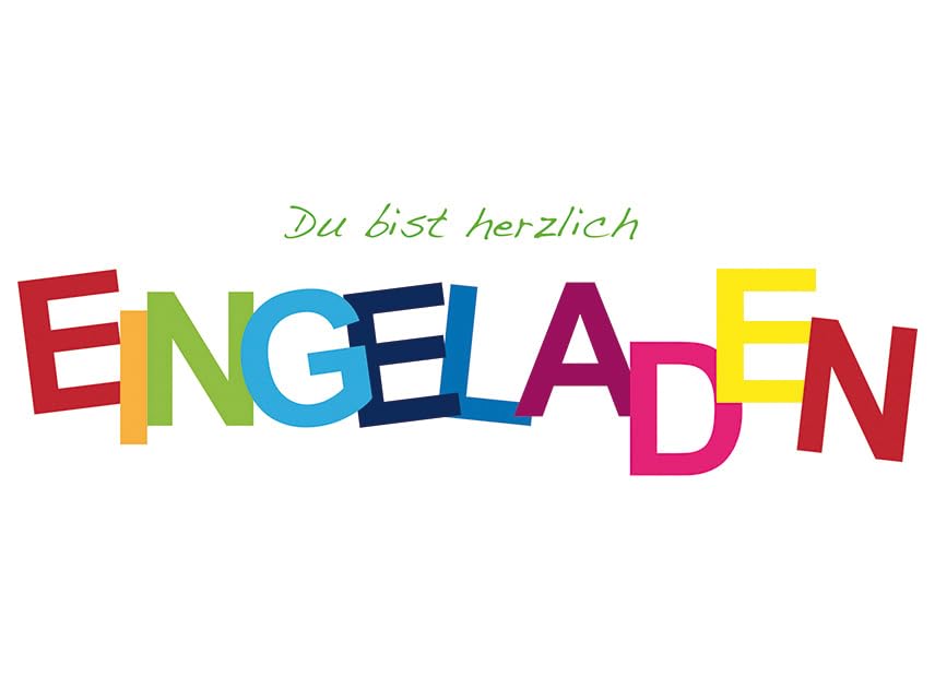 Perleberg Pack of 5 General Invitation Cards Colourful Letters – Invitation for Celebration Birthday Wedding Christmas and Much More – Invitation Cards in 10.5 x 14.5 cm with Envelope