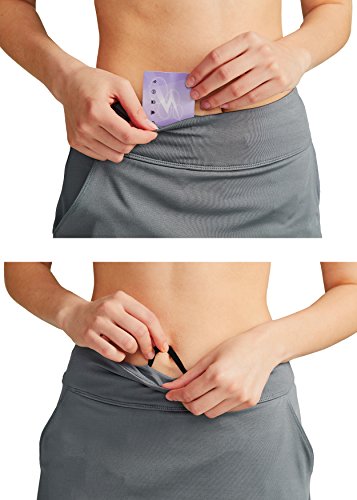 Women's Athletic Golf Skort Skirt with Pockets Summer Cute Sports Pleated Skirt for Workout Running Tennis Pickleball XL gy Grey - Thumbnail 7