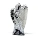 Nelson Creations, LLC 2 Inch White Rainbow Moonstone Guardian Angel Figurine Hand-Carved Natural Stone, Excellent for Nurturing Energy and Intuitive Qualities