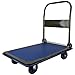 Olympia Tools 85-182 Folding & Rolling Flatbed Cart for Loading, Olive Green with Blue Bumper, 600 Lb. Load Capacity primary